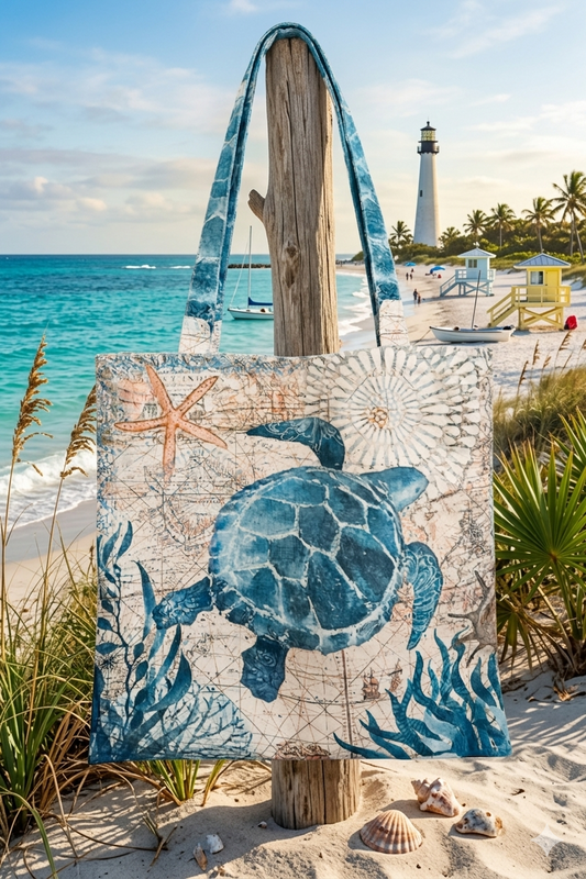 Sea Turtle Coastal Carry Tote Bag