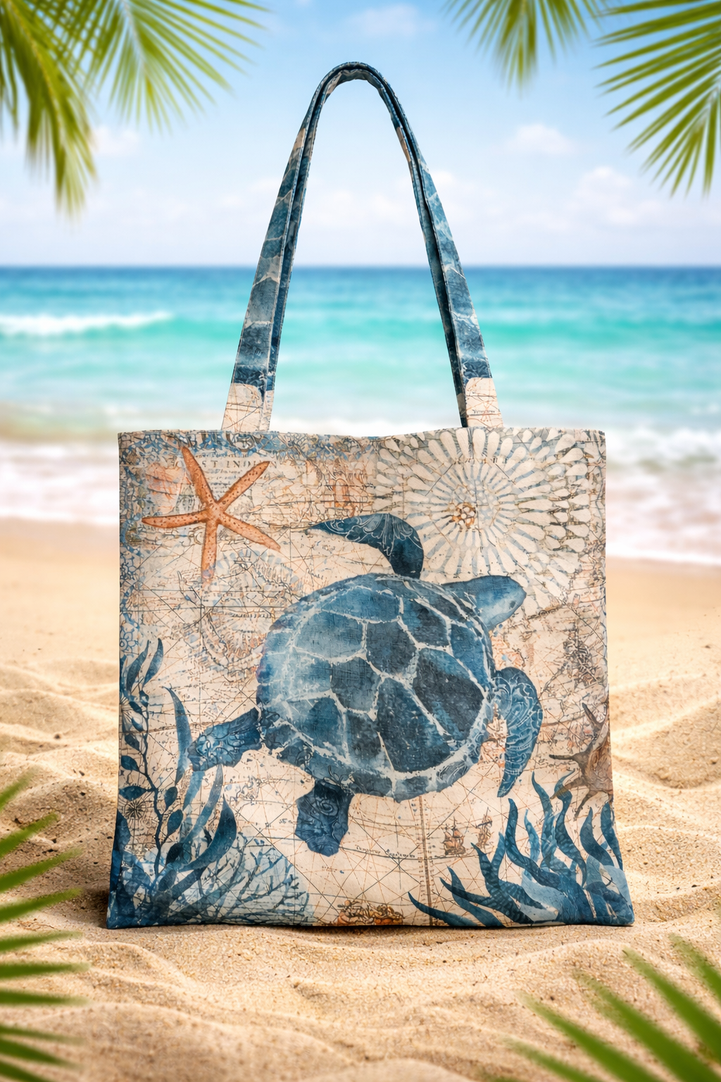 Sea Turtle Coastal Carry Tote Bag